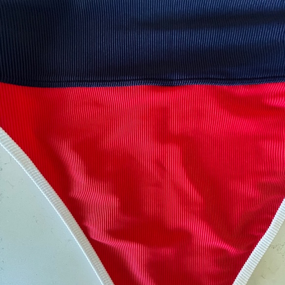 Beach Riot Emmy High-Waist Bikini Bottom Red Americana Colorblock - Picture 10 of 13